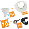 Set of 10 KINGDOM full recessed LED spotlight White with GU10 bulb 230V 7W Dimmable