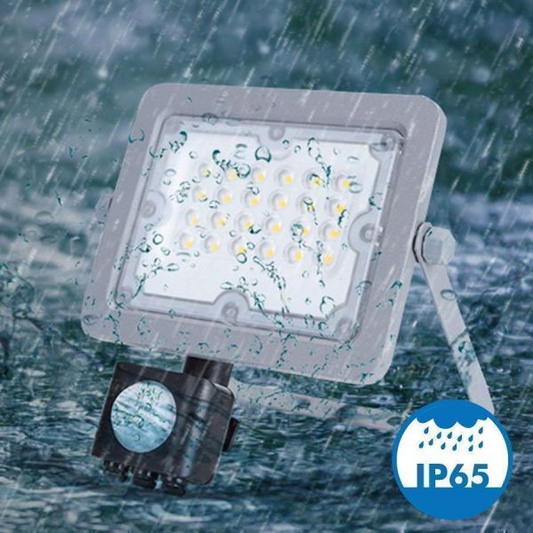 30W Gray LED floodlight with motion detector IP65