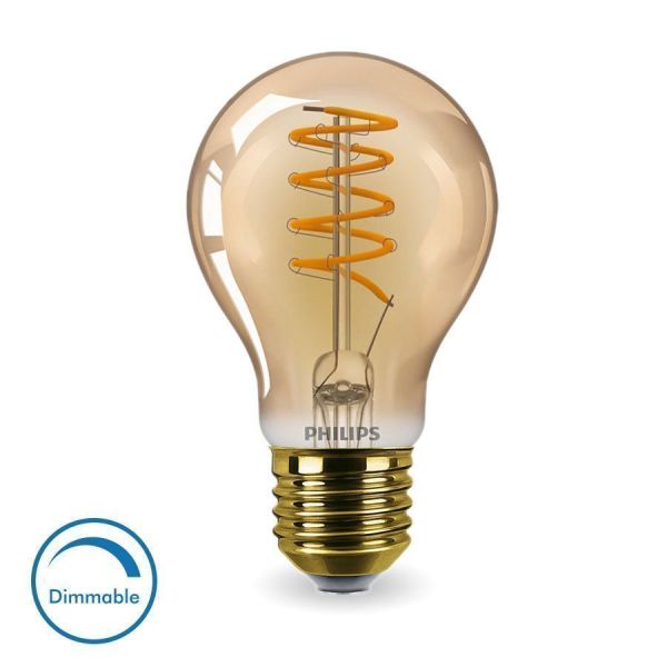 LED bulb PHILIPS MASTER Value E27 A60 filament 4W Amber Dimmable