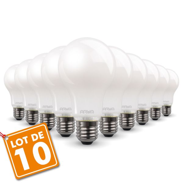 Set de 10 Bombillas LED Filamento E27 10W Eq 75W Cristal
