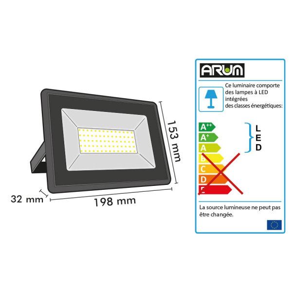 Lot of 5 LED floodlights 50W IP65 outdoor