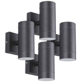 Set of 4 black wall lights VENICE Exterior double beam GU10 IP54