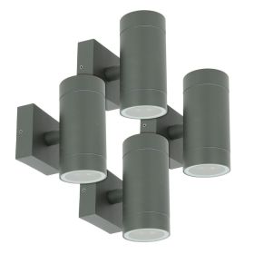 Set of 4 wall lights VENICE Anthracite exterior double beam GU10 IP54