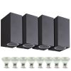 Set of 4 Manathan BLACK outdoor double beam wall lights with 8 GU10 5W LED bulbs