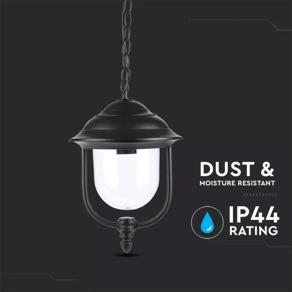 Black outdoor pendant lamp for garden Black E27 V-TAC