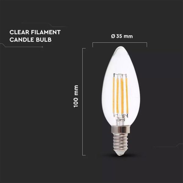 LED bulb E14 6W Filament Eq 45W