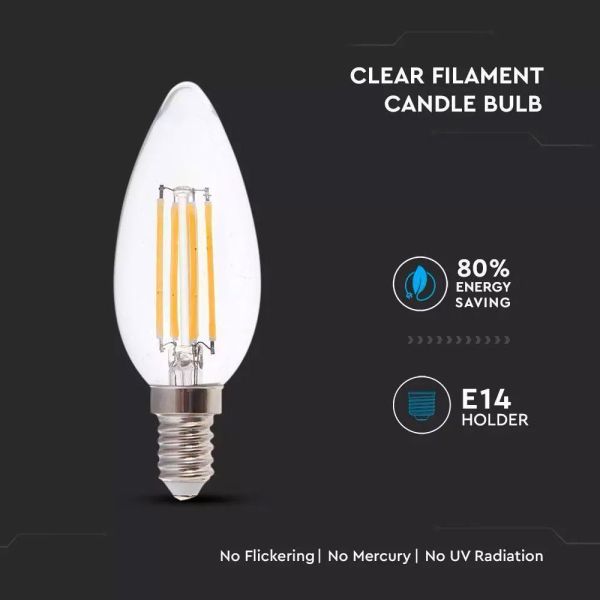 LED-Lampe E14 6W Filament Eq 45W
