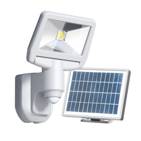 ESTEBAN White LED solar floodlight with detection 850 Lumens Eq 70W