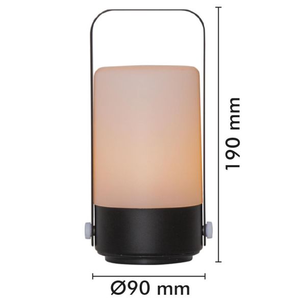 Lámpara de mesa o farol LED de interior con asa