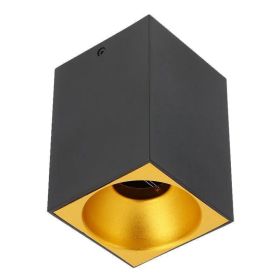 Foco de techo Rectángulo GU10 TENSA Design Negro-Oro
