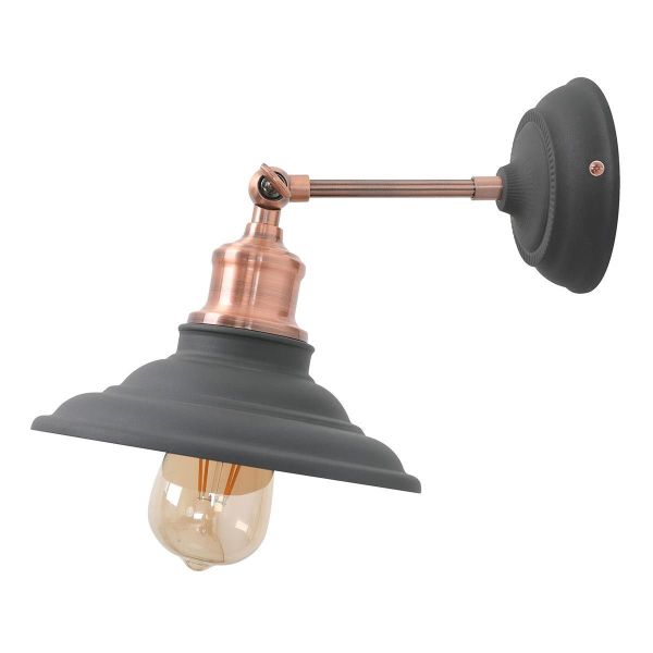 Industrial LORET interior wall light E27 Anthracite Gray / Pink Gold