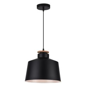 Indoor suspension MARGUS E27 Black and Wood