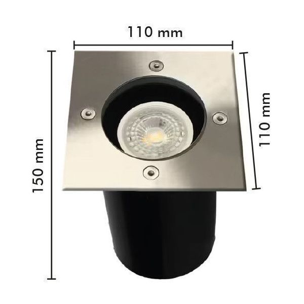 Square recessed spotlight TULIP ARLUX with GU10 LED 5W 380 Lumens