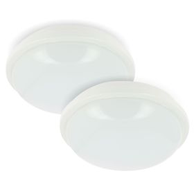 Set of 2 Portholes or Ceiling Light Outdoor LED IP65 Round 19W
