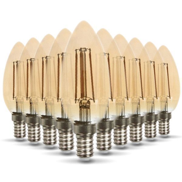 Set di 10 lampadine LED E14 ambra 4W eq 40W 400lm