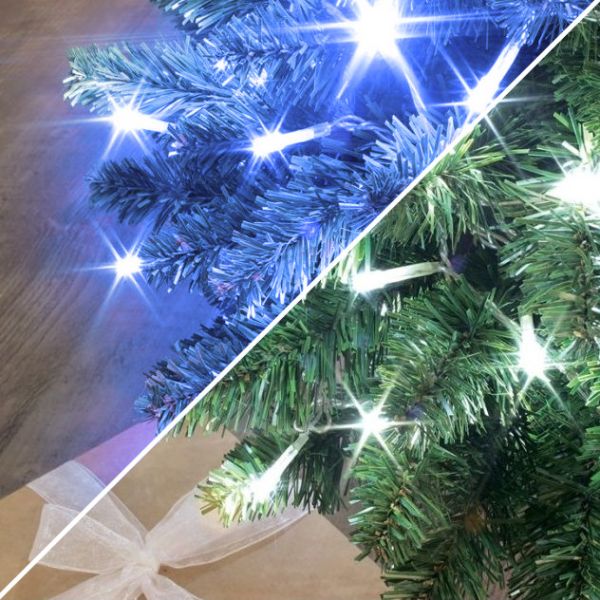 Ghirlanda sfarfallio 8m 80 LED Bi Colore Bianco e Blu interconnessi Indoor - Outdoor