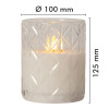 White wax LED candle with flickering flame 12.5cm
