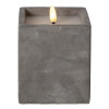 Concrete effect wax LED candle with flickering flame 11cm