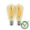 Set of 2 LED bulbs E27 4W ST64 2200K Edison type - Refurbished