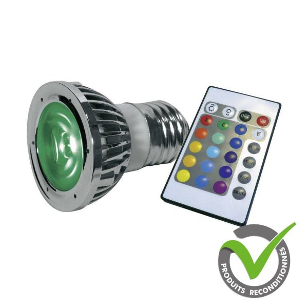 [REFURBISHED PRODUCT] E27 RGB 5.5W LED spotlight + Remote control - Very good condition