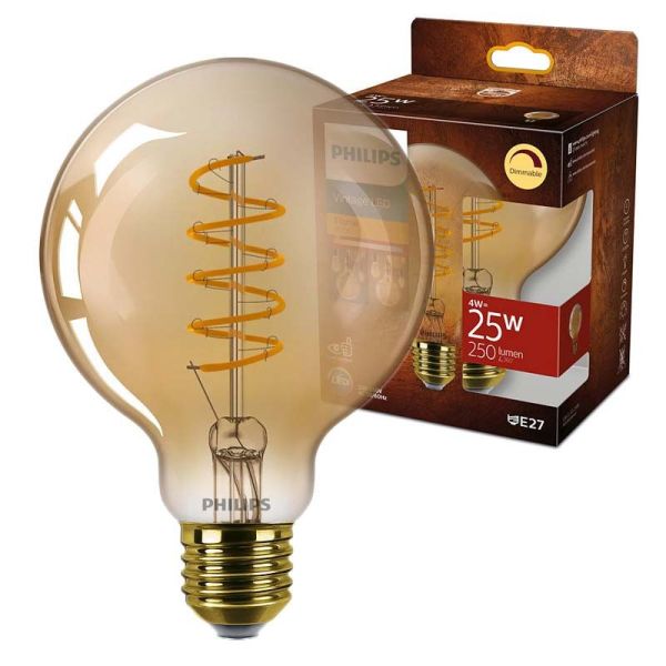 LED bulb E27 G93 filament 4W Amber Dimmable