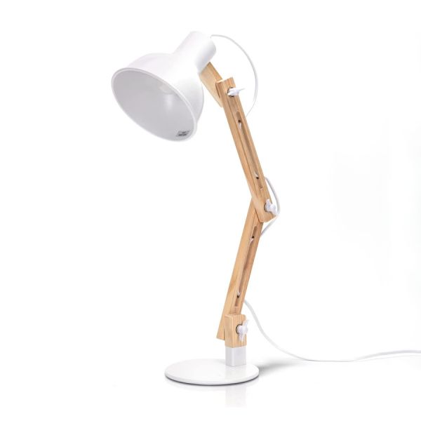 Retro Schreibtischlampe mit verstellbarem Arm E27 Weiß