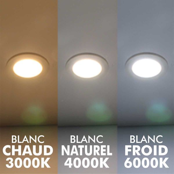 Set of 10 extra-flat recessed LED spotlights 5W Eq 40W