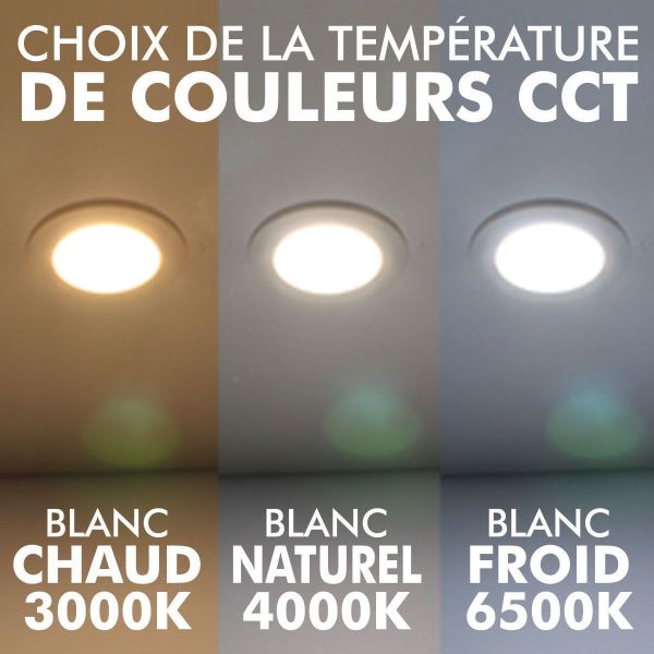 Plafonnier LED 11w Surface CCT Encastrable Equi. 90W Intérieur