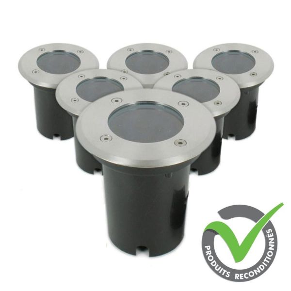 [REFURBISHED PRODUCT] Set of 6 recessed floor spotlights STAINLESS STEEL 304 GU10 IP67 - Very good condition