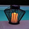 RIO LED solar table lamp with swinging candle H16 cm