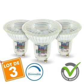 Lot de 3 Ampoules LED GU10 5W Dimmable 420 Lm Eq 50W - Reconditionné