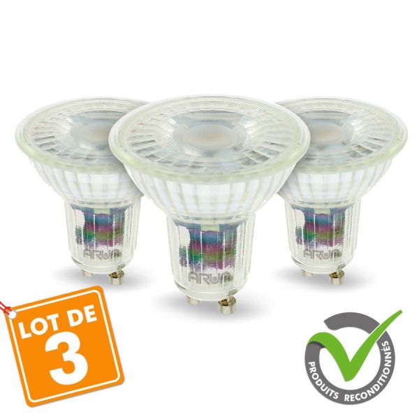 Set of 3 LED bulbs GU10 5W 420 Lm Eq 50W - Refurbished