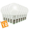 Set of 10 LED bulbs E27 8W eq 60W 806lm Large screw base