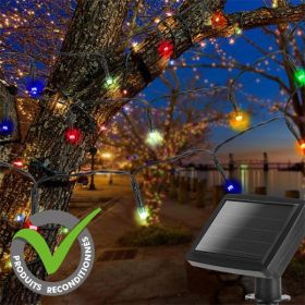 [PRODUIT RECONDITIONNE] Guirlande lumineuse solaire à LED multicolors 100 LED, 11,9 mètres - Très bon état