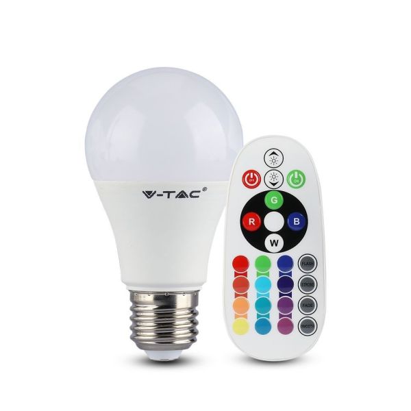 Ampoule LED 4.8W Eq 40W E27 RGB + Blanc chaud avec télécommande
