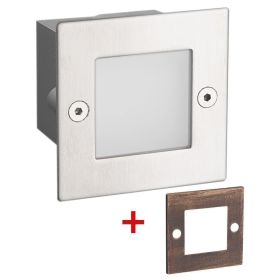 LAGUNA square outdoor wall recessed light 1.5W IP65 2 Covers