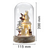 Campana di vetro di Babbo Natale 10 MicroLED 20 cm bianco caldo a batteria