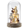Santa Claus Glass Bell 10 MicroLED 20cm Warm White Battery Operated