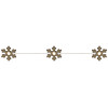 Garland 20 Warm White Micro LEDs with Wooden Snowflakes on Batteries