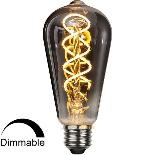 september Problem Nøgle Ampoule LED E27 filament 2W Verre smoky dimmable