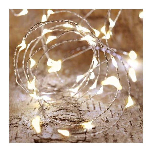 Micro LED garland for decoration on batteries 60 LEDS 6M Warm White
