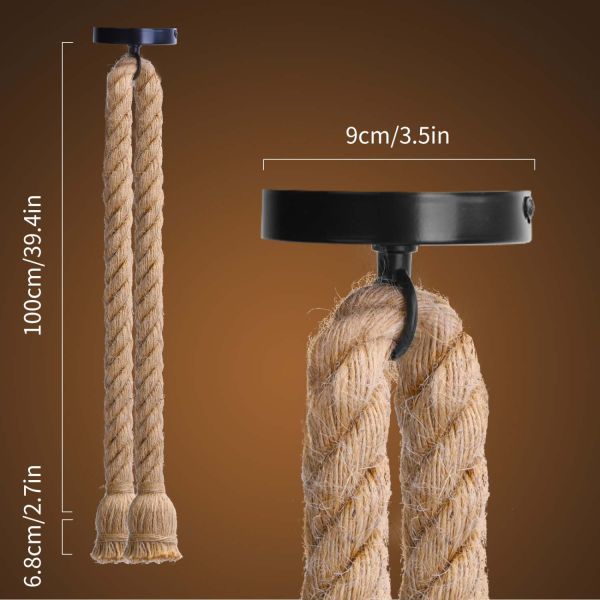 Indoor suspension 2 E27 sockets Indoor hemp rope
