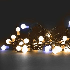 Cherrylight warmweiße LED-Girlande – reinweißer Blitz 64 LED-Perlen – 8 Meter