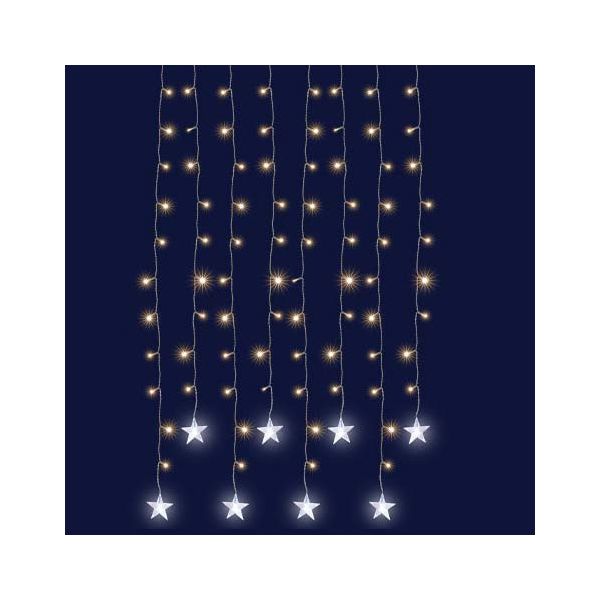 Cortina LED con decoración de estrellas altura 120 cm