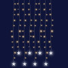 Cortina LED con decoración de estrellas altura 120 cm