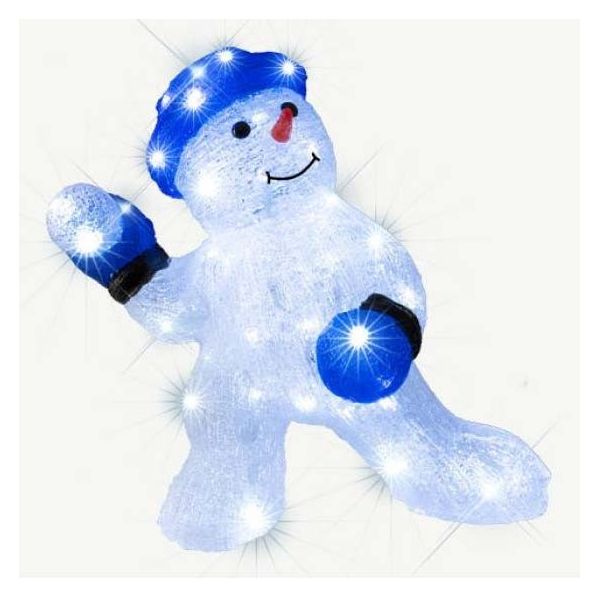 Snowman and snowball LED H30cm Outdoor decoration