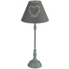 Metal table lamp with Heart-embroidered Gray lampshade