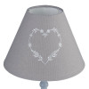 Metal table lamp with Heart-embroidered Gray lampshade