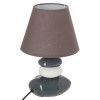 Galet Table Lamp in White and Gray Ceramic with Gray Shade E14