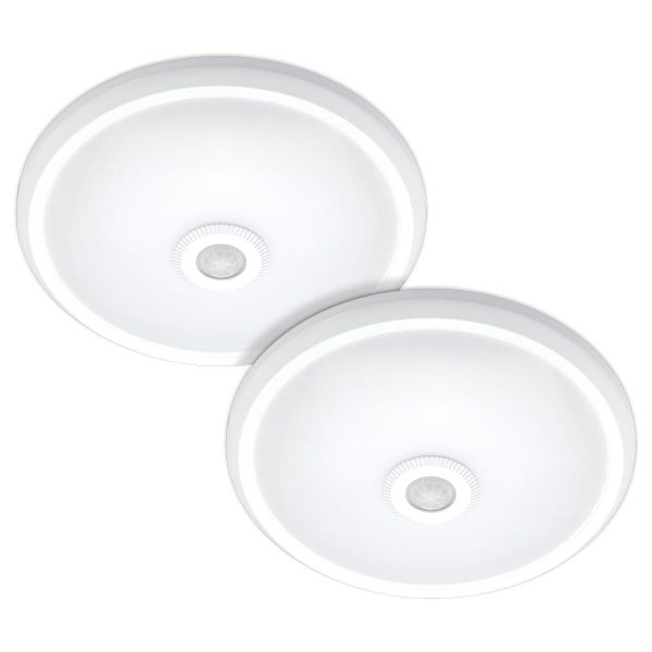 Set of 2 ceiling lights motion detector IP20 12W LED CLARK natural white